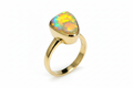 SOLID AUSTRALIAN Opal from Lighting Ridge 1.45 ct basic bezel ring set in 14k gold